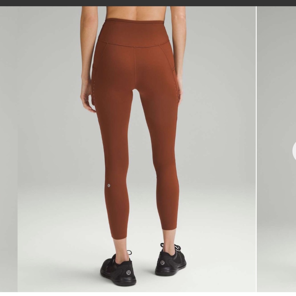 Lululemon Fast and Free High-Rise Tight 25” Pockets Dark Terracotta